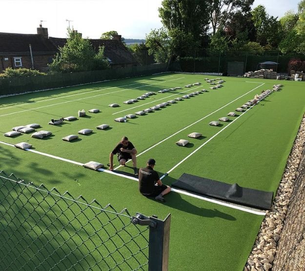 Tennis Artificial Grass installing
